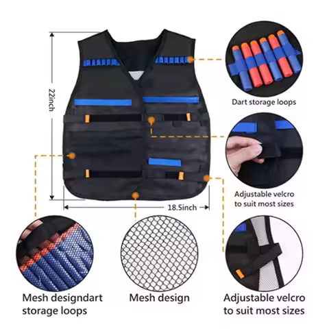 Kids Vest Suit Kit Soft Set Outdoor for NerF Undershirt Holder Magazine