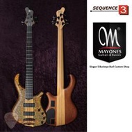 【爵士樂器】波蘭 Mayones Custom Shop Slogan 5 Buckeye Burl 主動式 五弦電貝斯