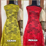 Kain Brokat Lace Corneli/Kain Tile Brukat/Burakt Meteran Premium/Bahan