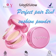 GLAD2GLOW 2in1 Perfect Pair Cushion Powder Foundation | Waterproof | Lasts 12 Hours