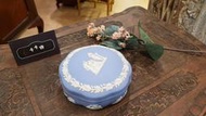 【卡卡頌 歐洲跳蚤市場/歐洲古董 】英國老件_Wedgwood Jasper 希臘神話 水藍碧玉 瓷珠寶首飾盒p1363