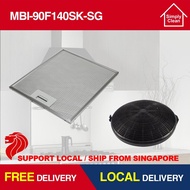 Midea MBI-90F140SK-SG Cooker Hood Grease &amp; Carbon Filter