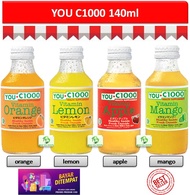 YOU C1000 UC1000 ORANGE - LEMON - APPLE - MANGO 140 ML (PCS) - YOU C 1000 bang oza vitamin c PROMO (