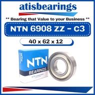 NTN 6908 ZZ ( 40 x 62 x 12 ) 100% AUTHENTIC Made In JAPAN Double Shielded Deep Groove Ball Bearings