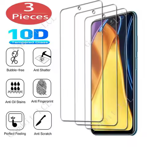 3Pcs Protection Glass For Xiaomi Poco F3 M3 Pro 5G X2 X3 GT C3 F2 M2 M3 NFC F1 Tempered Screen Prote