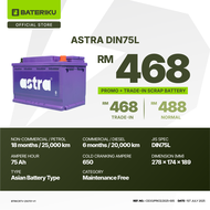 ASTRA DIN75L MF Car Battery (Next Day Delivery)