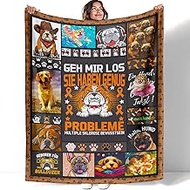 YISUMEI Dog Cuddly Blanket 125 x 150 cm, Cute Puppy Paw Pattern Dog Blanket, Children Soft Fluffy Fl