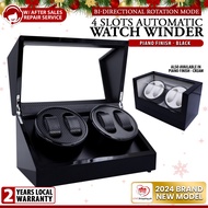 4 Slots Bi-directional Rotation Watch Winder Display Automatic Watch Winder - PIANO FINISH BLACK