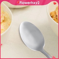 [Flowerhxy2] Stainless Spoon Gift, Cooking Utensil Engraved Ice Cream Spoon Serving Spoon for Camping Trip Picnic,