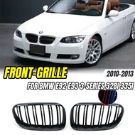 For BMW E92 E93 3-Series 328I 335I Coupe LCI 2010-2013 Car Style Black Front Kidney Grille Double Sl