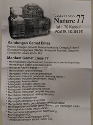 Kapsul Ekstrak Gamat Emas Nature 77 Terlaris