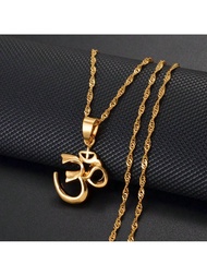 1pc African Symbol Small Yoga Charm Necklace Pendant For Women Girl, Hindoo Buddhist OM India Religi