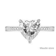 4ct Real Moissanite Heart Proposal Diamond Ring 100% S925 Sterling Silver Engagement Women Diamond R