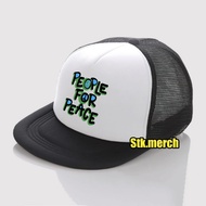 Trucker Snapback Hat Trucker Snapback Hat/ Distro Mesh Hat/ Logo Design Hat/ - Poeple For Peace