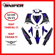 [FULL TANAM ] SNIPER COVERSET LC LC135 V4-V7 EXCITER RC PURPLE BLACK / HITAM UNGU RC