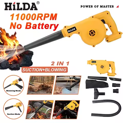 HILDA 18V Electric Air Blower 2IN 1Vacuum Cleaner Dust Computer Collector Cordless Handheld Power To