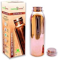 Aakrati Copper Water Bottle Leak Proof Joint Free Ayurvedic 100% Pure Copper Vessel Pitcher for Drinking Water Ayurveda Health Benefits (950 ml/32oz)