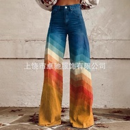 seluar jeans perempuan seluar bootcut woman seluar slack wanita Pocket Version Five-pointed Star Pri