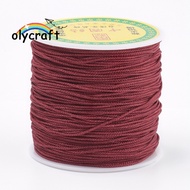 1roll Polyester Cord Brown 0.8mm about 87.48 yards(80m)/roll