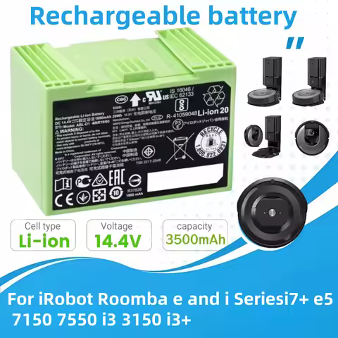 Rechargeable 14.4V 5000mAh Battery for iRobot Roomba i7, i3-i8 J7 E5 Series Vacuum Cleaner Replaceme