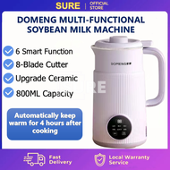 【NEW MODEL 2023】DOMENG Mini Soy Bean Milk Maker machine 800ml  Heating Blender almond Milk Maker/ Ca