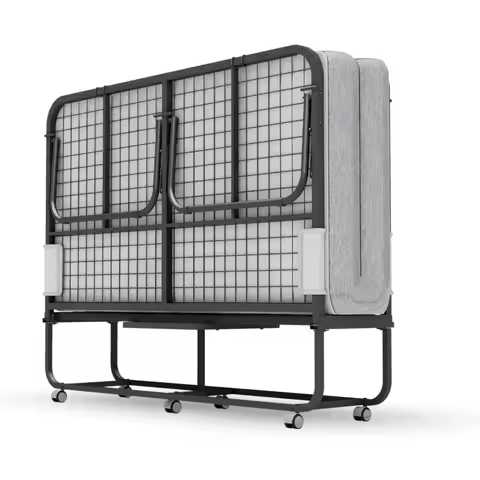 full size folding bed with mattress - extra large size 75''x54'' foldable rollaway bed for guest, sp