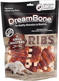 DreamBone Grill Masters Ribs, No-Rawhide Chews For Dogs, 7 Full Racks (DBGM-00340)