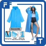 FT Raincoat Poncho Motorcycle Bike Street Women Men Eva Thick Transparent Waterproof Raincoat Button