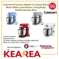 Cuisinart Precision Master 5.5 Quart Stand Mixer White Linen/Silver Lining/Ruby Red/Periwinkle Blue
