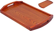 Wood Serving Tray with Handles, Serving Tray, Rectangular Wooden Tray, Food Serving Tray Storage Tray for Dinner Restaurant for Breakfast in Bed, Lunch, Dinner, Patio