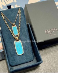 🎀順豐包郵 【全新正品】APM湖藍色綠松石吊牌可調節項鏈毛衣鏈個性百搭女友男友禮物情人節禮物