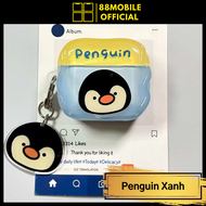 Vỏ case ốp airpod Penguin Đỏ cao cấp bảo vệ dành cho tai nghe 1/2/3/4/Pro/Pro 2 I 88Mobile