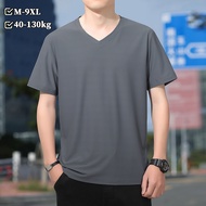 M-9XL Large Size Ice Silk Polo Shirt Short Sleeve Men Summer Business Casual