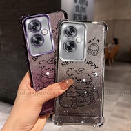 Case for OPPO A1 A2 A3 5G PRO A79 5G A98 5G phone case scooter puppy four corner glitter paper silic