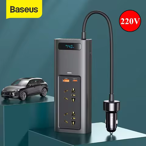 Baseus 220V Car Inverter DC 12V to AC 110V/220V 150W Converter Auto Power Adapter Type C USB Fast Ch