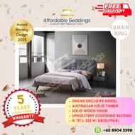 [SG SELLER] Solid Wood Scandinavian Design Bed Frame OLIVIA Modern Style Platform - Queen and King size