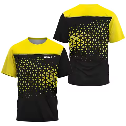 2024 Triangle Fragment Men's Table Tennis T-Shirt Men's Badminton Tennis T-Shirt Men's Quick Drying 