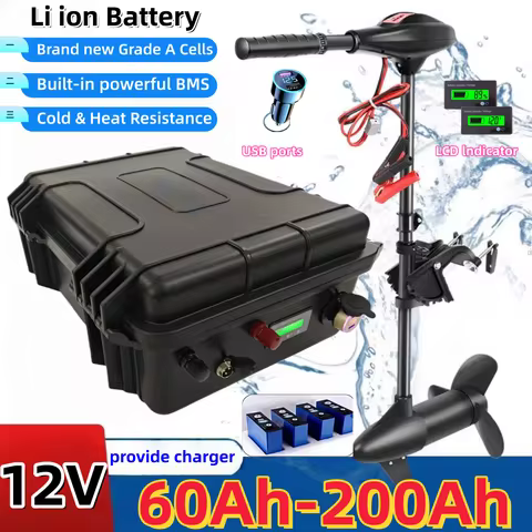 HC_high quality battery 12V 60Ah 80Ah 120Ah 150ah 180ah 200ah Lithium ion battery for trolling motor