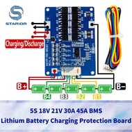 1~5 PCS 5S 18V 21V 30A 45A BMS Lithium Battery Charging Protection Board NTC ,Balancing Function, an