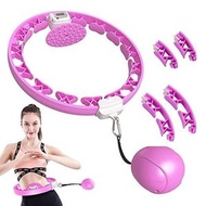 Viridiana 呼拉圈帶有重量 - 健身圈、帶有記錄運動數據的加重呼拉圈、2 合 1 腹部健身按摩呼拉圈，不會掉落，非常適合成人初學者