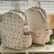 467 HYK SHOP🇲🇾 Korean Floral Backpack Women Cute School Bag Vintage Travel Rucksack Beg Galas Bunga
