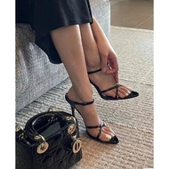 YSL Saint Laurent 2025SS Pointed Open Toe Red High Heels - Women's Sandals | Free Shipping