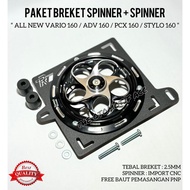 Package Of 1set Spinner Cover Cnc Radiator Fan Protector+2.5mm Iron Material Spinner Mount Bracket For ALL HONDA 160cc VARIO 160/PCX 160/ADV 160/STYLO 160 Motor Premium Quality