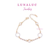 Lunaluc Elegant 18K Gold Hook Bracelet | Elegant Circle Bracelet Gold 18K Jewelry