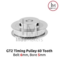 Timing Pulley GT2-6mm 60 Teeth Bore 5mm for 6mm GT2 Belt