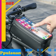  Bike Frame Bag High Capacity Waterproof Shock Absorbing Touch Screen Anti-drop 7 Inch Phone Bike Front Frame Bag Outdoor Cycling