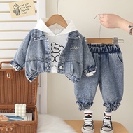 New Autumn Spring Boys Children's Baby Causal Printe Denim Coat Hoodies Causal Jeans 3pcs/set Kids S