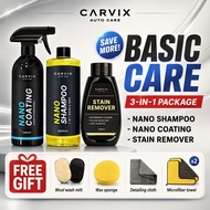 CARVIX | Basic Care Package Car Wash Set Car Wash Shampoo Car Coating Car Polish Wax Cleaner Wax