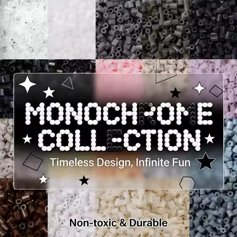 2.6mm Bulk Black&White Color Series Perler Beads Refill Pack -1000/5000pcs Fusible DIY Art Craft Fus