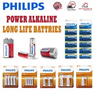 PHILIPS Alkaline Battery Long Life 1.5V AA AAA 9V D C LR 23 27 High Voltage 12V Car Remote Autogate 